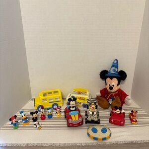 Vintage Disney Various Mickey Mouse Figurines & Cars Lot